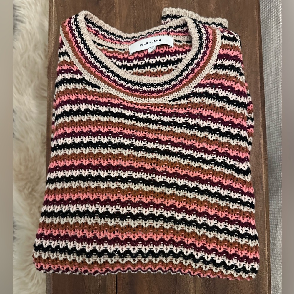 John + Jenn Multicolored Knit Sweater, Size Small